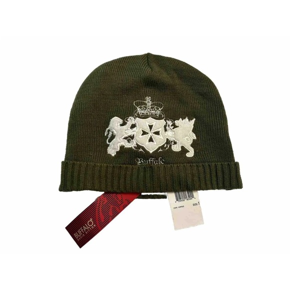 BOYS BUFFALO DAVID BITTON HUNTER GREEN BEANIE - SIZE 1 - Picture 2 of 5